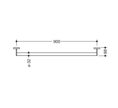 HEWI 90cm Support Rail -  Satin Stainless Steel